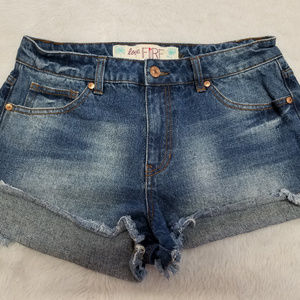 Love Fire Womens Distressed Denim Shorts Sz 11/12
